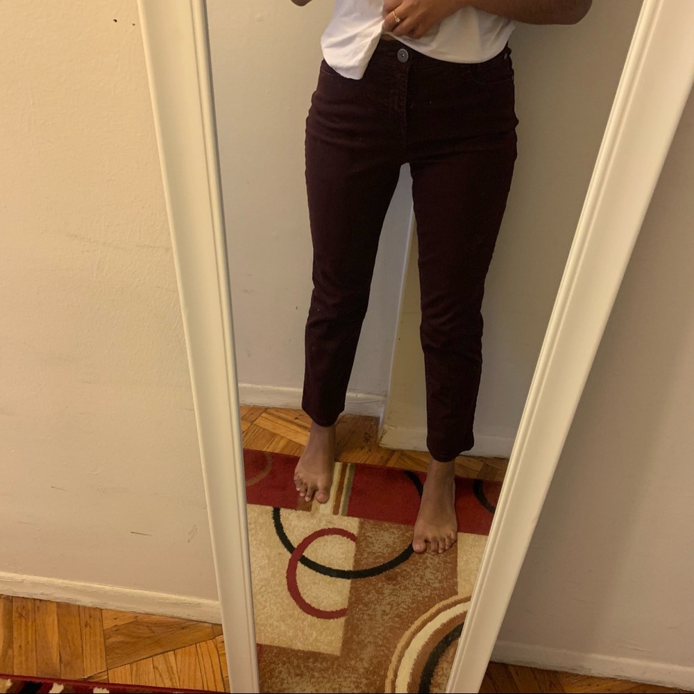Straight leg purple denim